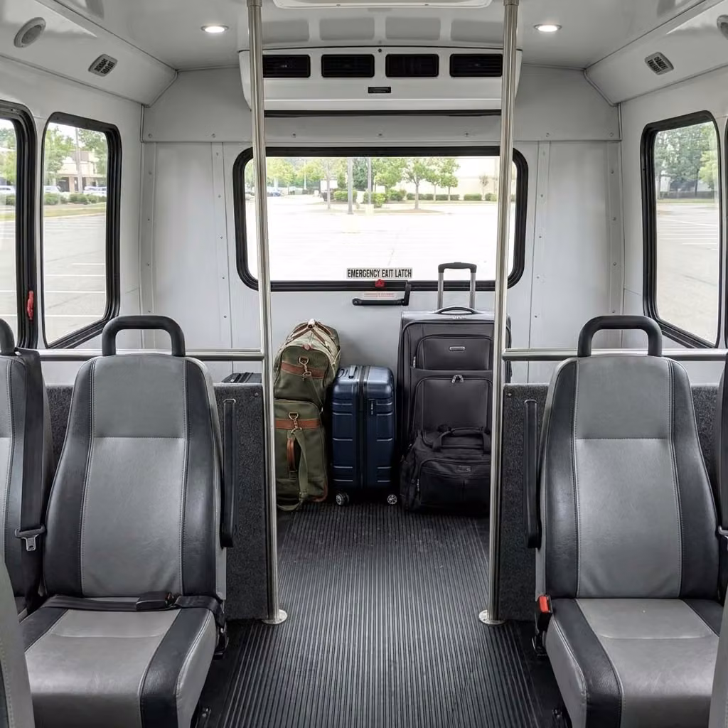 kingman 28 passenger minibus luggage area