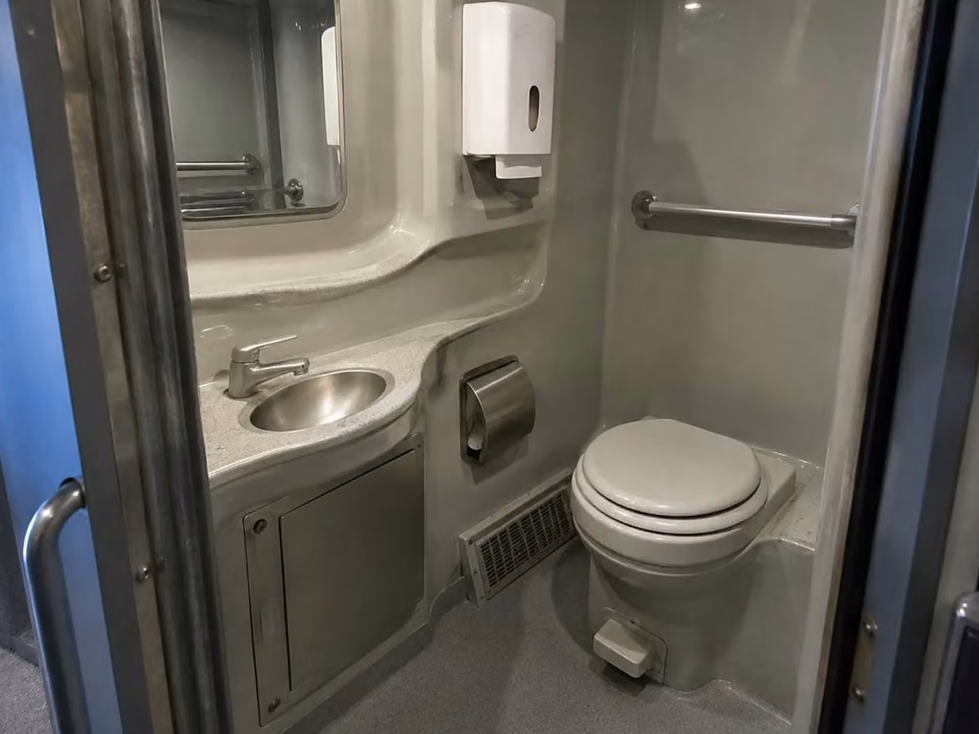 kingman 56 passenger charter bus onboard restroom