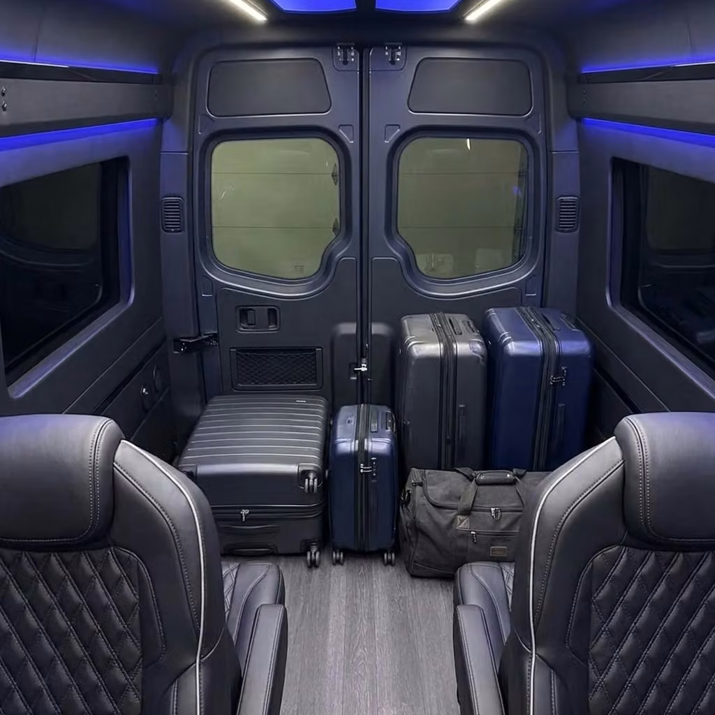 kingman sprinter van rental with driver luggage area